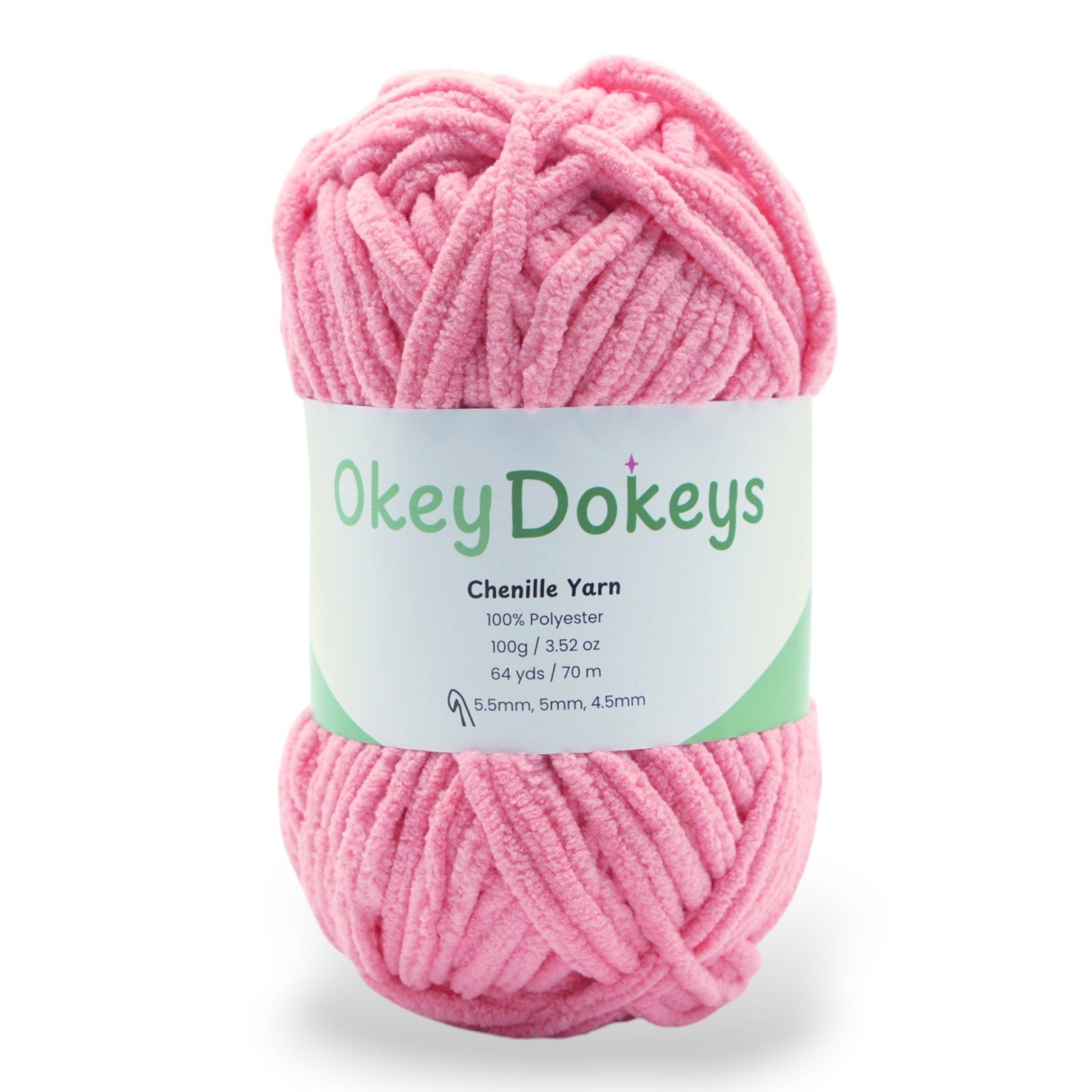 bubblegum pink chenille yarn super bulky okey dokeys