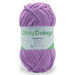 purple no fray chenille yarn in a 100g skein for crochet projects