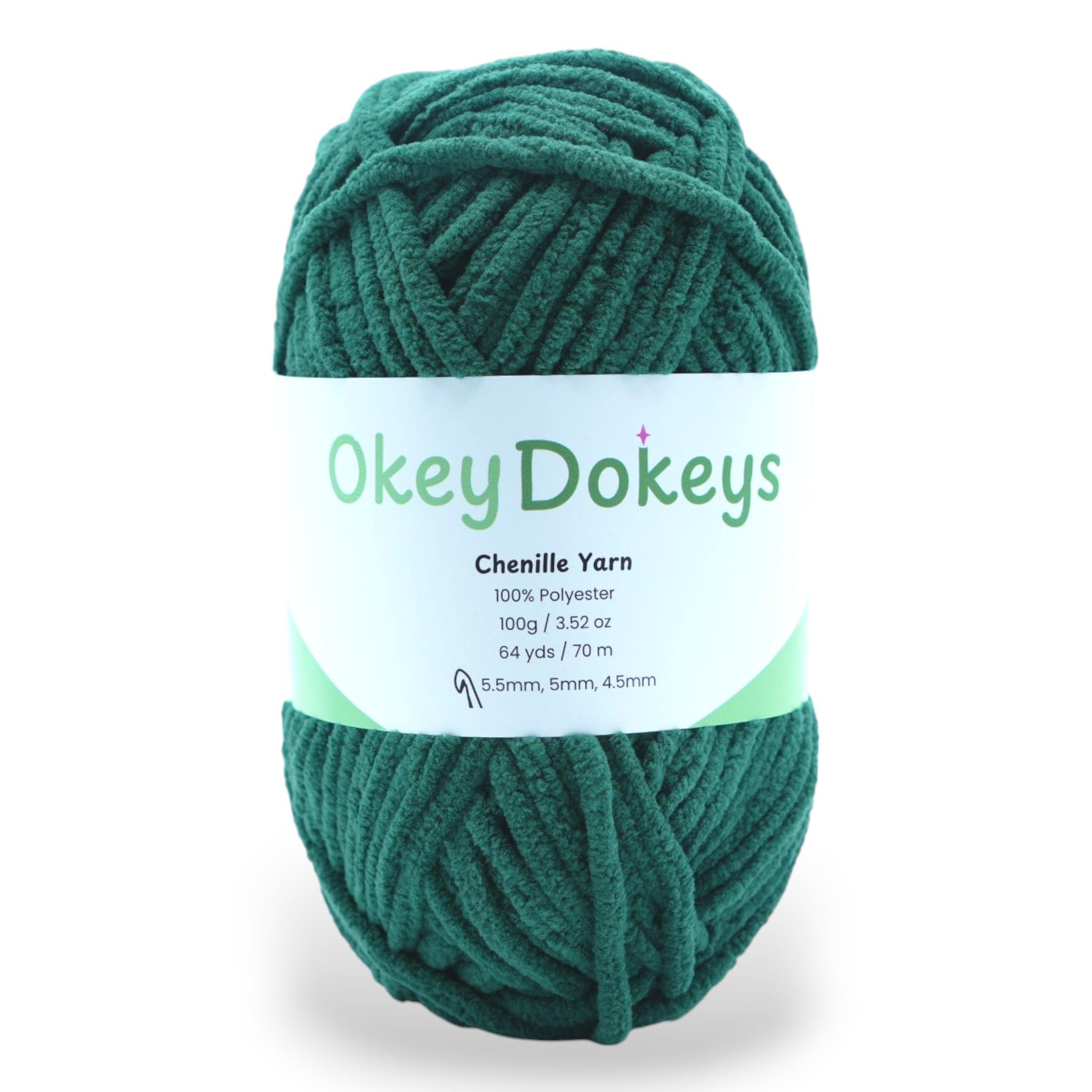 dark green chenille yarn with a baby blanket texture