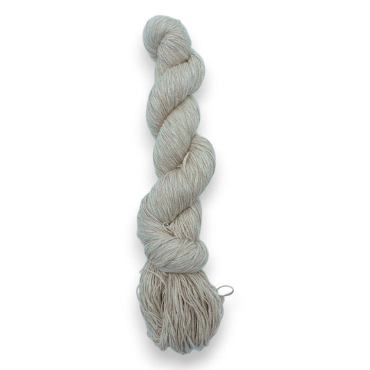 A skein of beige cotton slub yarn