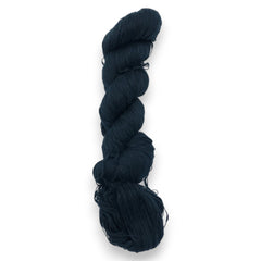 A skein of black cotton slub yarn.