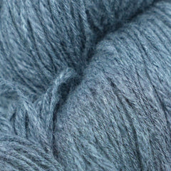 A skein of blue cotton slub yarn.