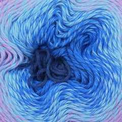 Close-up of blue and purple yarn