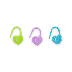 10-Piece Assorted Colored Heart-Shaped Stitch Markers for Crochet & Knitting