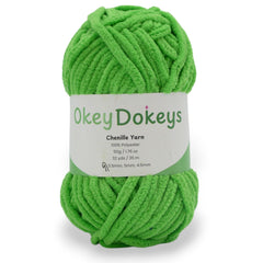 crochet green chenille yarn with posh texture
