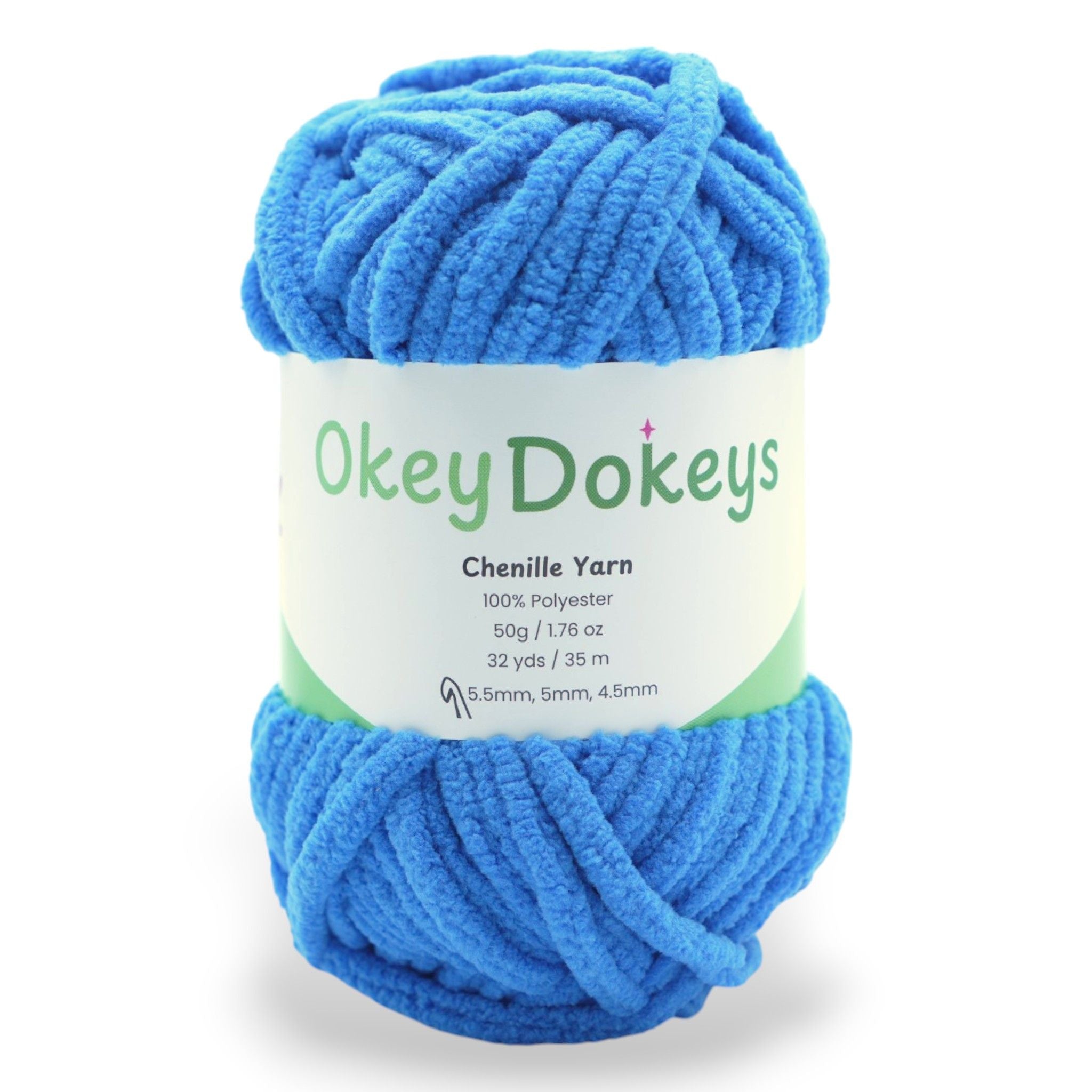 blue chenille yarn chunky texture for crocheting amigurumi or blankets