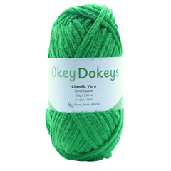 lilypad green dark green emerald super bulky chenille yarn 100g