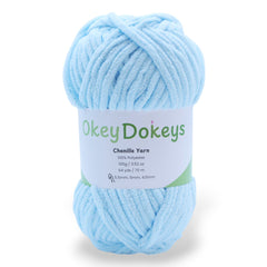 baby blue sky blue light blue baby blue super bulky chenille yarn 100g