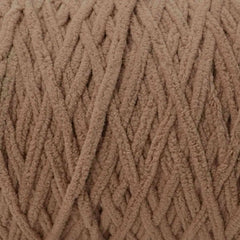 Close-up of brown textured yarn
