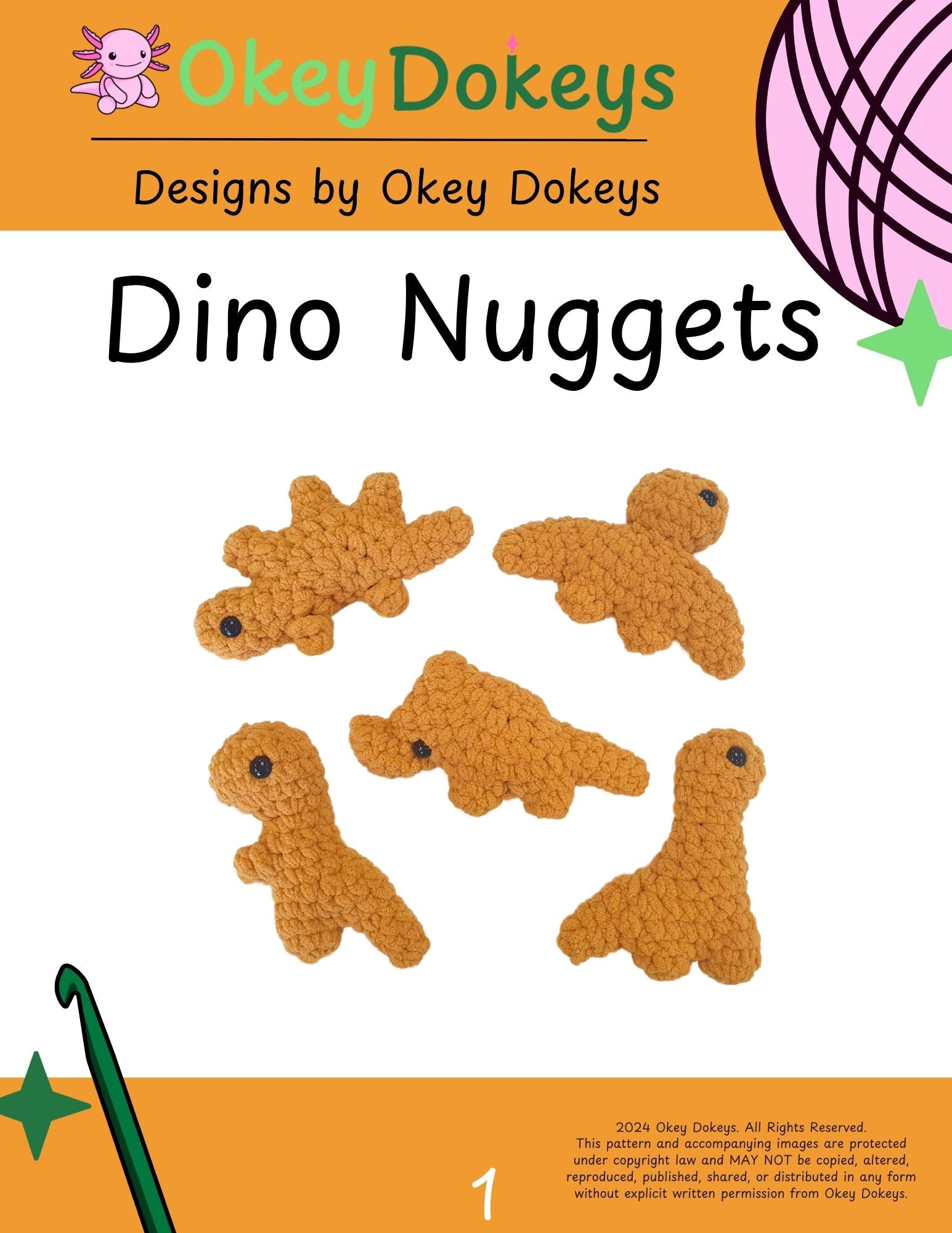 crochet dino nugget free pattern
