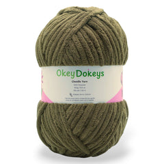 dark green jumbo posh chenille yarn 300g camo green