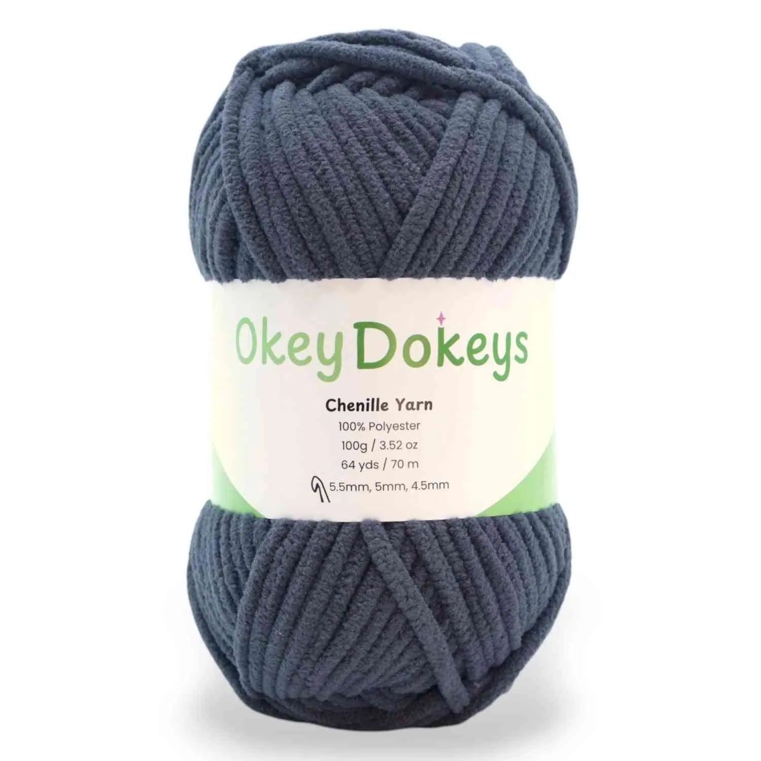 Ball of Okey Dokey Chenille Yarn on a white background