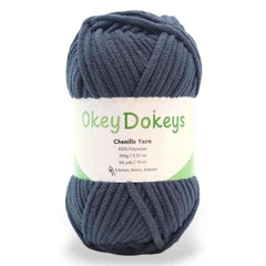 Ball of Okey Dokey Chenille Yarn on a white background