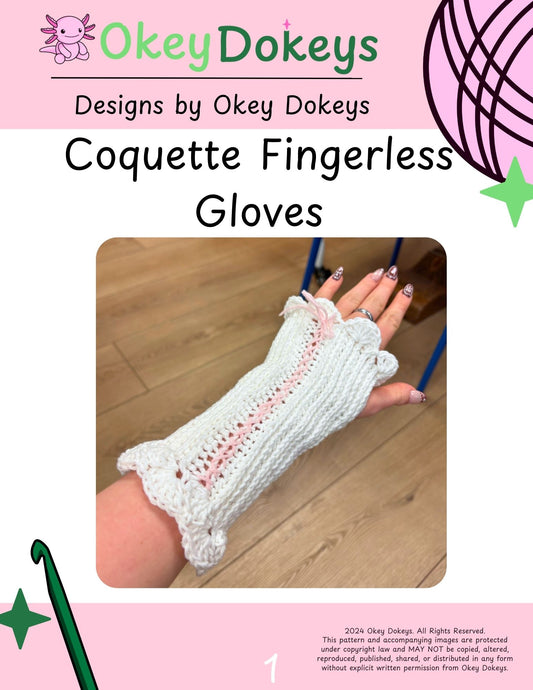 Crochet Coquette Fingerless Gloves Pattern Only