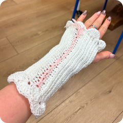 Crochet Coquette Fingerless Gloves Pattern Only