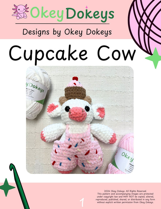 Crochet Cupcake Cow Pattern Only