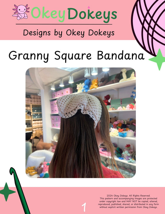 Crochet Granny Square Bandana Pattern Only