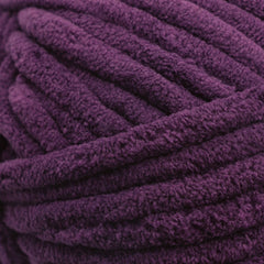 dark purple jumbo weight chenille yarn for crocheting blankets