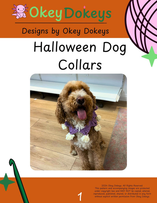 Crochet Halloween Dog Collars Pattern Only
