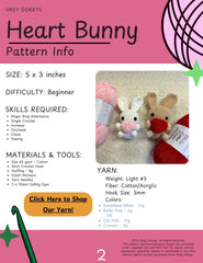 Crochet Heart Bunny Pattern Only