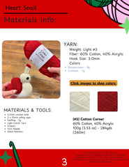 Crochet Heart Snail Pattern Only