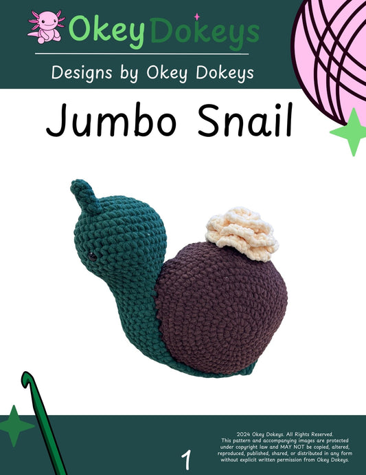 Crochet Jumbo Snail Pattern Only