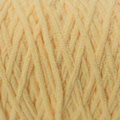 light pale yellow colored plush soft crochet yarn