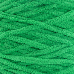 super bulky 6 yarn in a green chenille yarn color