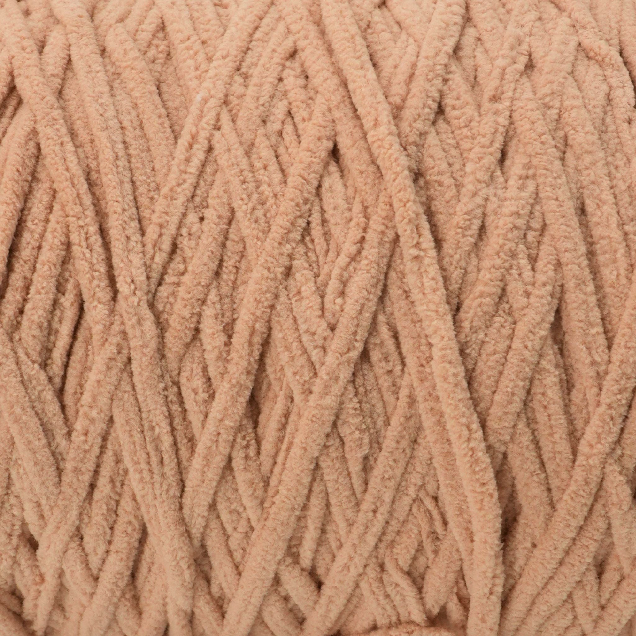 beige chenille yarn close up yarn view soft bulky yarn