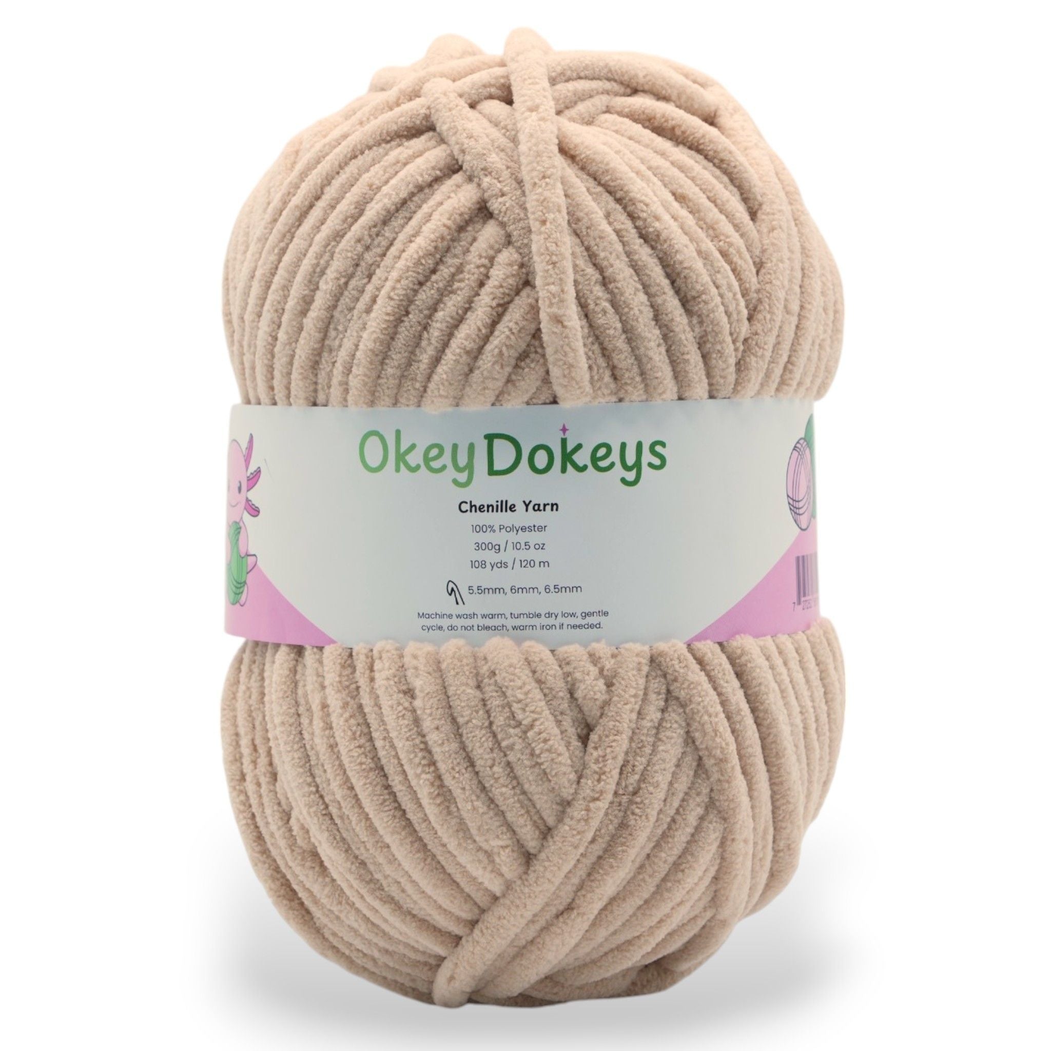 posh jumbo toasted almond beige tan skin color chenille yarn okey dokeys 300g
