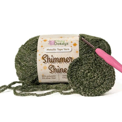 Metallic Shimmer Ribbon Yarn β Lightweight Tube Tape Yarn for Crochet Bags, Accessories & Decorative Projects (100g)