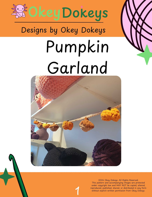 Crochet Pumpkin Garland Pattern Only