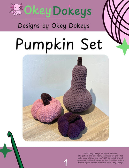 Crochet Pumpkin Set Pattern Only