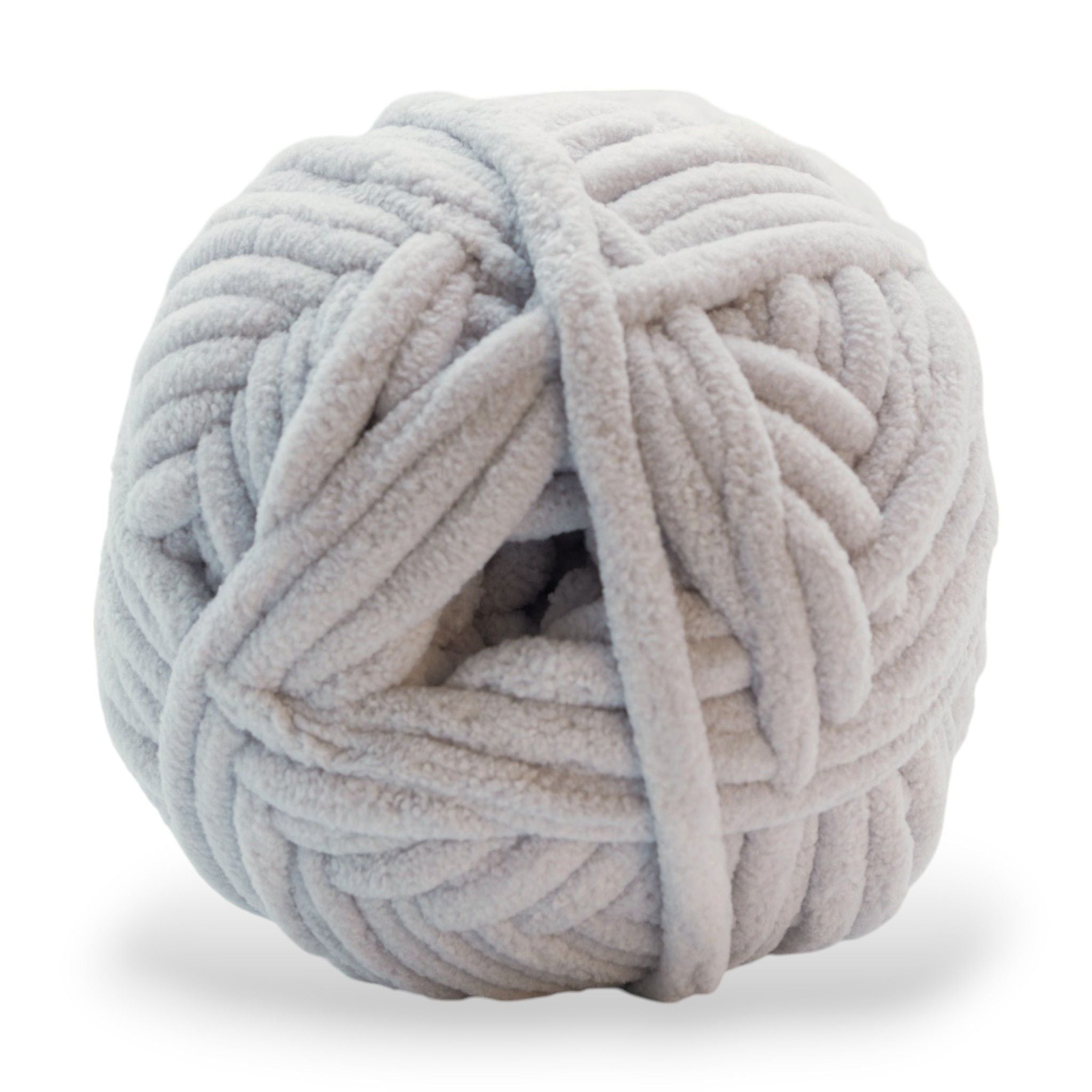 gray jumbo velvet chenille yarn with a super soft posh texture