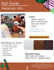 Crochet Red Panda Pattern Only