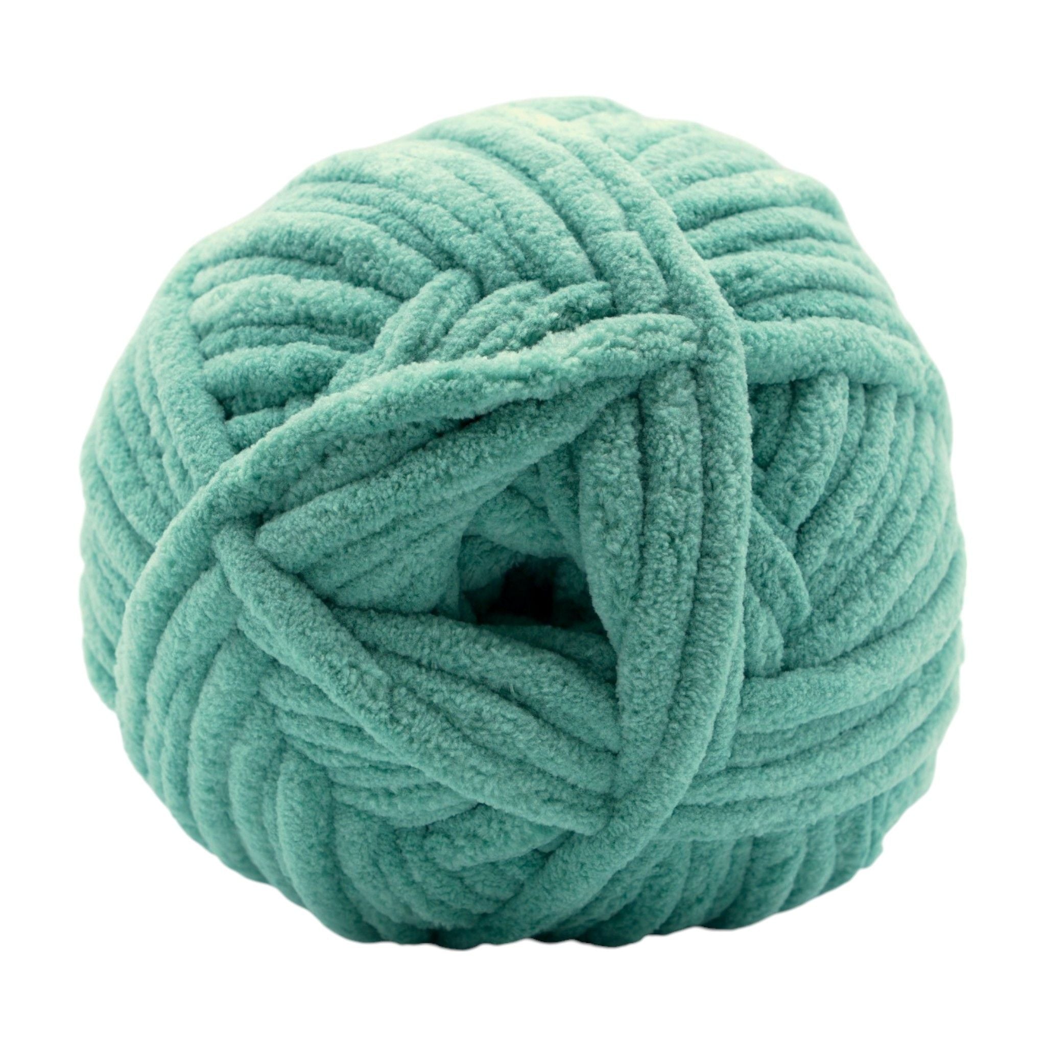 jumbo posh chenille yarn 300g blue seafoam sage green