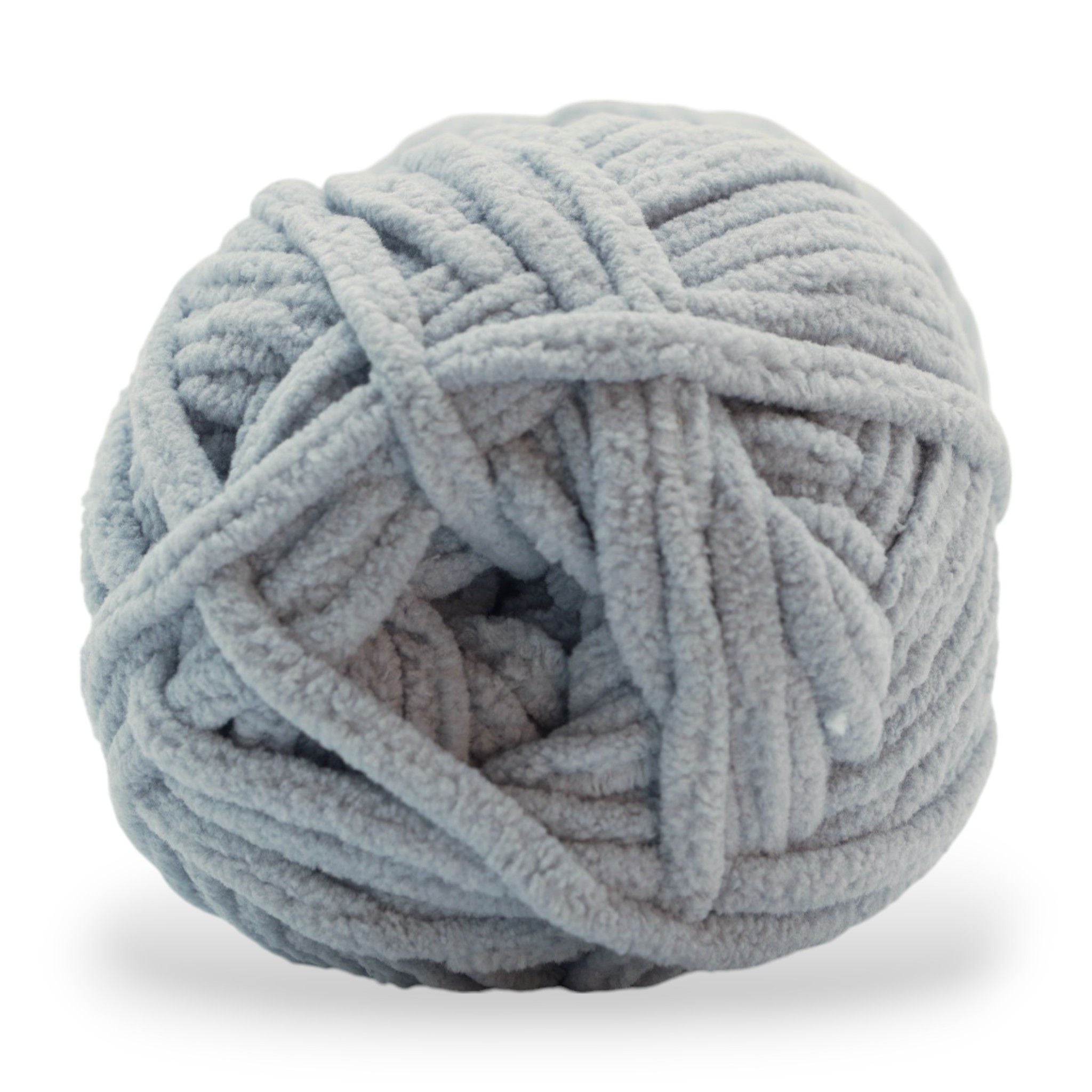 chenille yarn super bulky soft slate gray