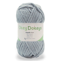soft slate gray super bulky chenille yarn 100g