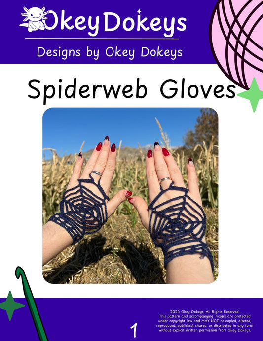 Crochet Spiderweb Gloves Pattern Only