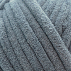 light gray velvet chenille yarn made with a jumbo 100% polyester