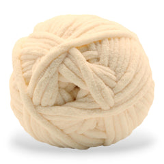 white cream colored velvety chenille yarn for large blankets