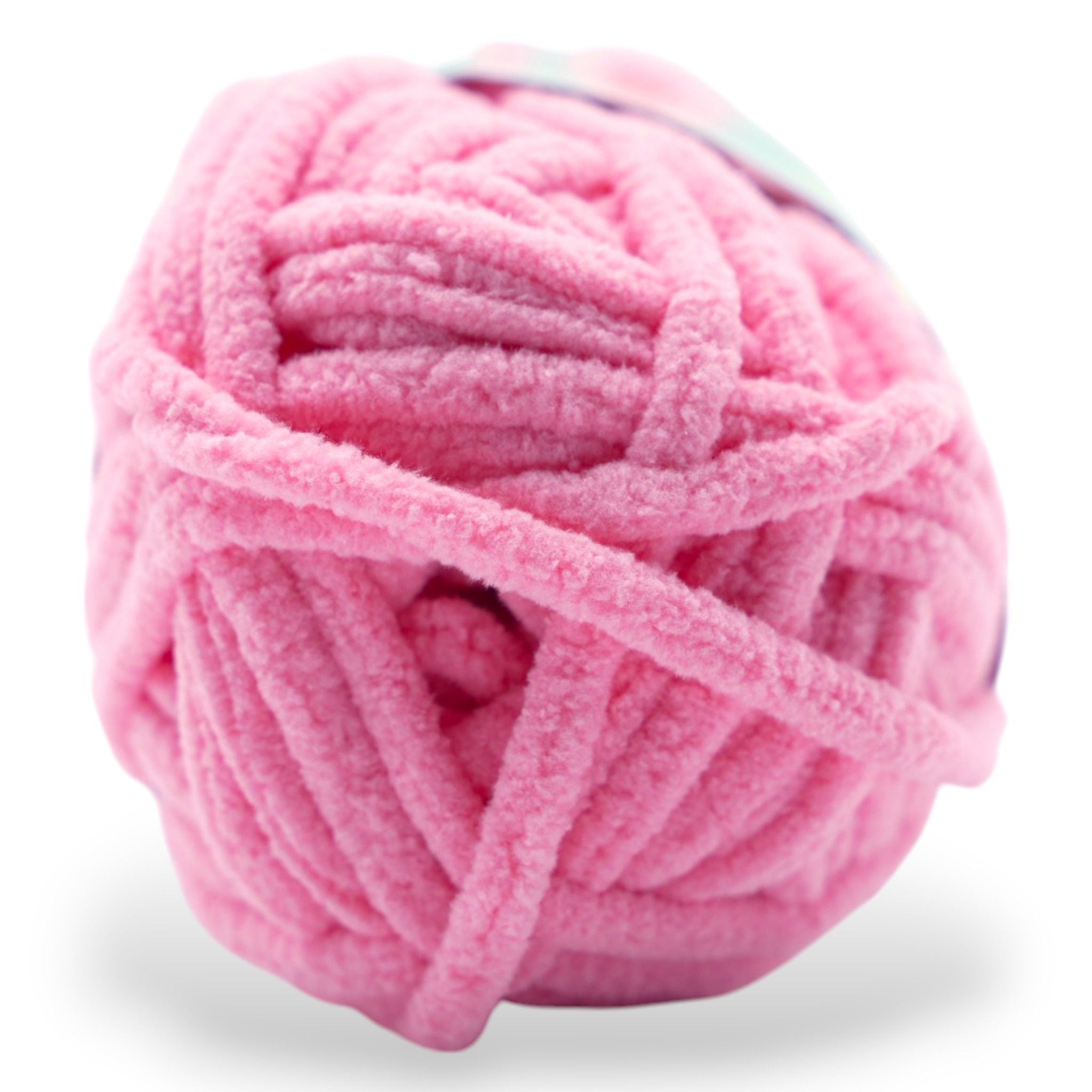 50g super bulky bubblegum pink chenille yarn
