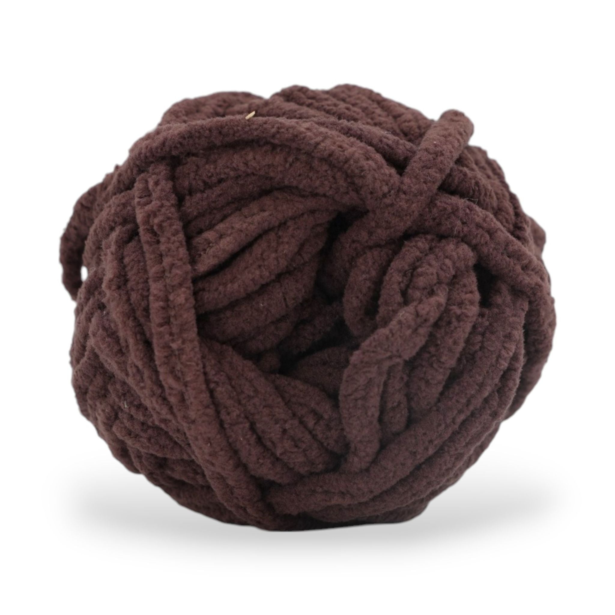 brown chunky yarn for crocheting or knitting with a blanket texture