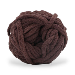 brown chunky yarn for crocheting or knitting with a blanket texture