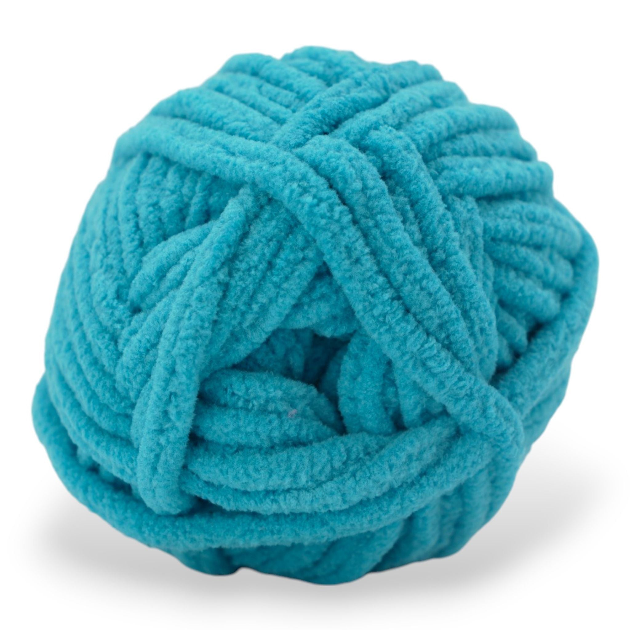 soft textured crochet chenille yarn in blue
