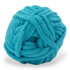 soft textured crochet chenille yarn in blue