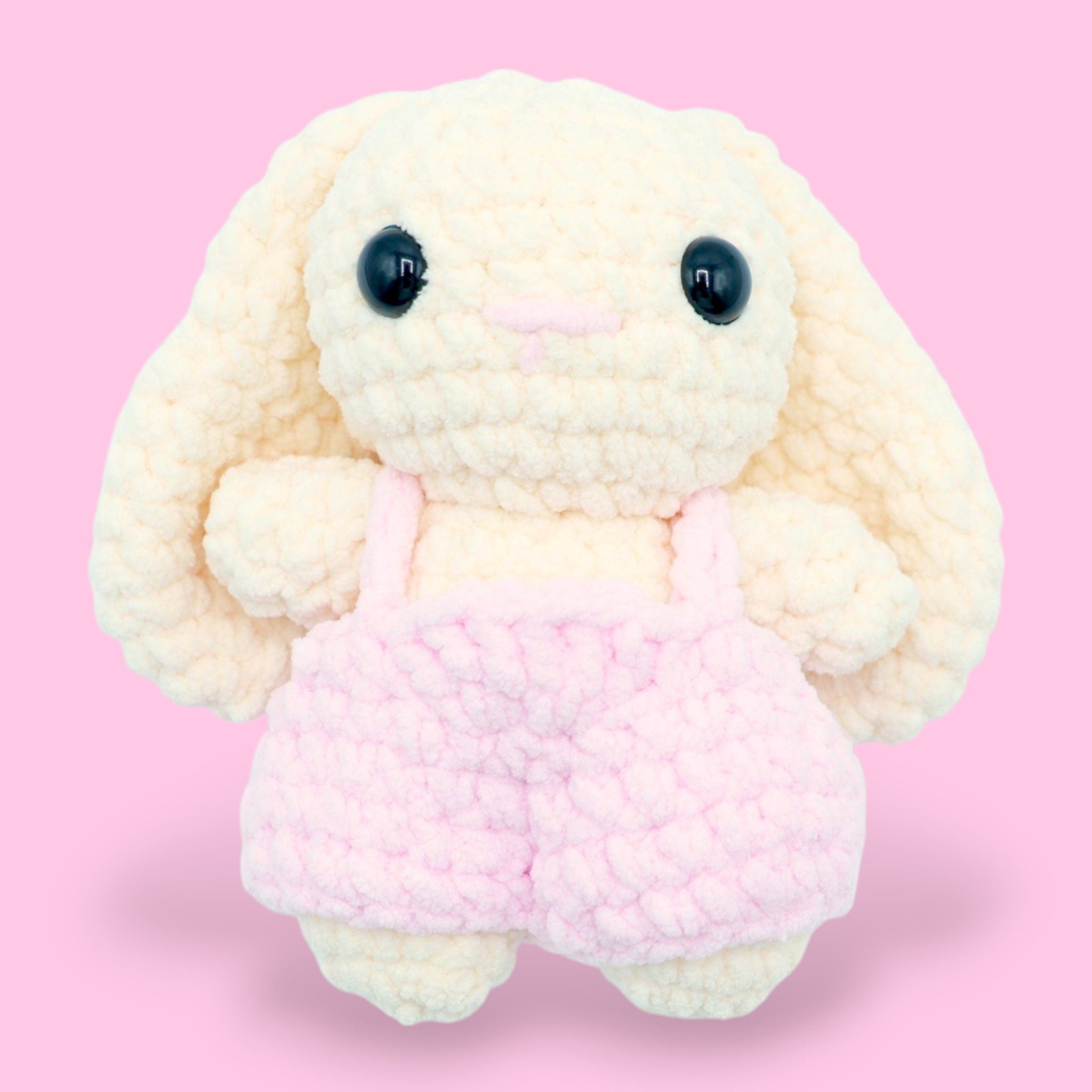 Charlie the bunny pink overalls bunny crochet kit