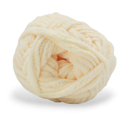 chenille chunky yarn cream colored for knitting or crochet
