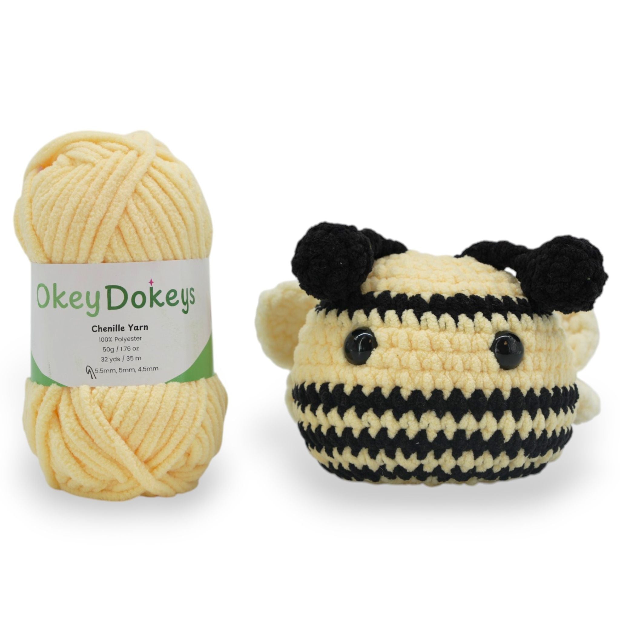 our yellow chenille yarn is the best yarn for crochet, you can even make a cute bee!
