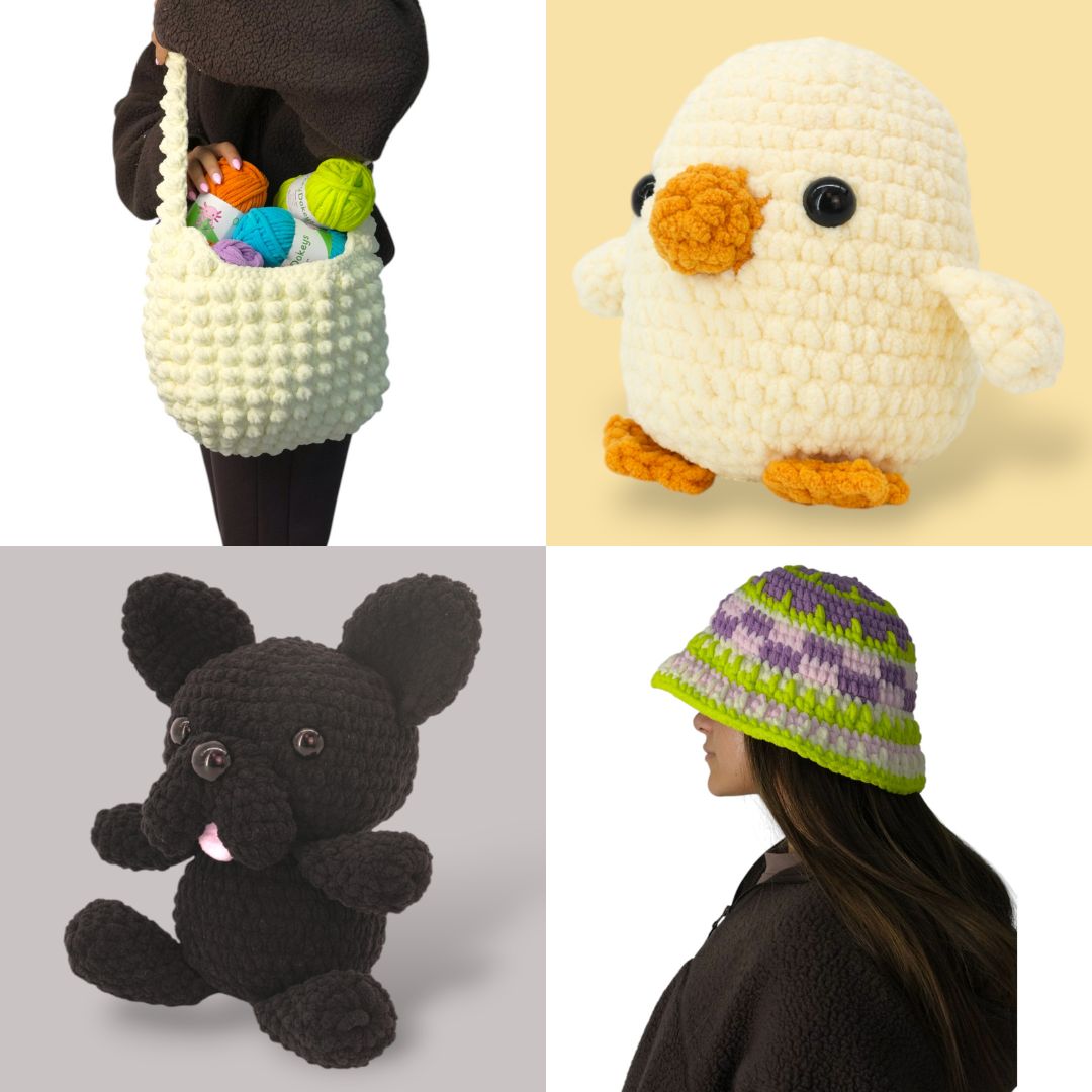 cute amigurumis made from our okey dokeys chenille baby yarn